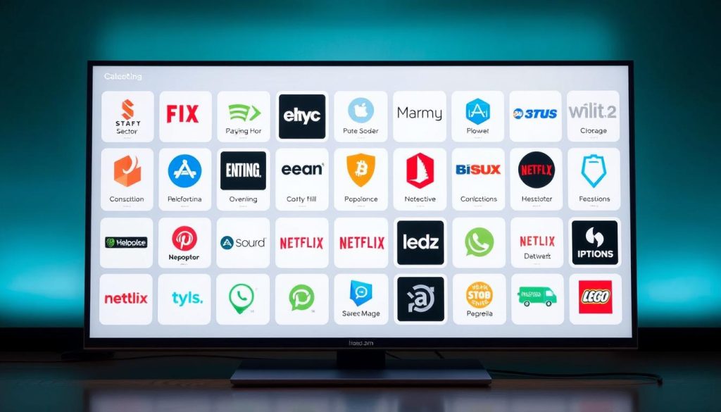 A sleek, modern website featuring various streaming service icons and logos, arranged in a visually appealing grid layout. The site's interface is clean and intuitive, with a focus on user experience. The background features a subtle gradient or pattern that complements the branding, creating a sense of sophistication and professionalism. The overall scene conveys the legal and security aspects of online streaming, highlighting the importance of responsible and secure content consumption.