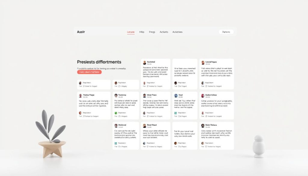 A sleek, modern website interface with a clean, minimalist design. The homepage features a large hero image showcasing various user reviews and testimonials, presented in a visually appealing grid layout. The background is a soft, muted gray, allowing the content to take center stage. In the foreground, there are subtle neutral-toned icons and UI elements that provide a sense of structure and navigability. The lighting is soft and evenly distributed, creating a warm and inviting atmosphere. The overall composition is balanced and visually harmonious, reflecting the trustworthiness and credibility of the "Asslr" platform.