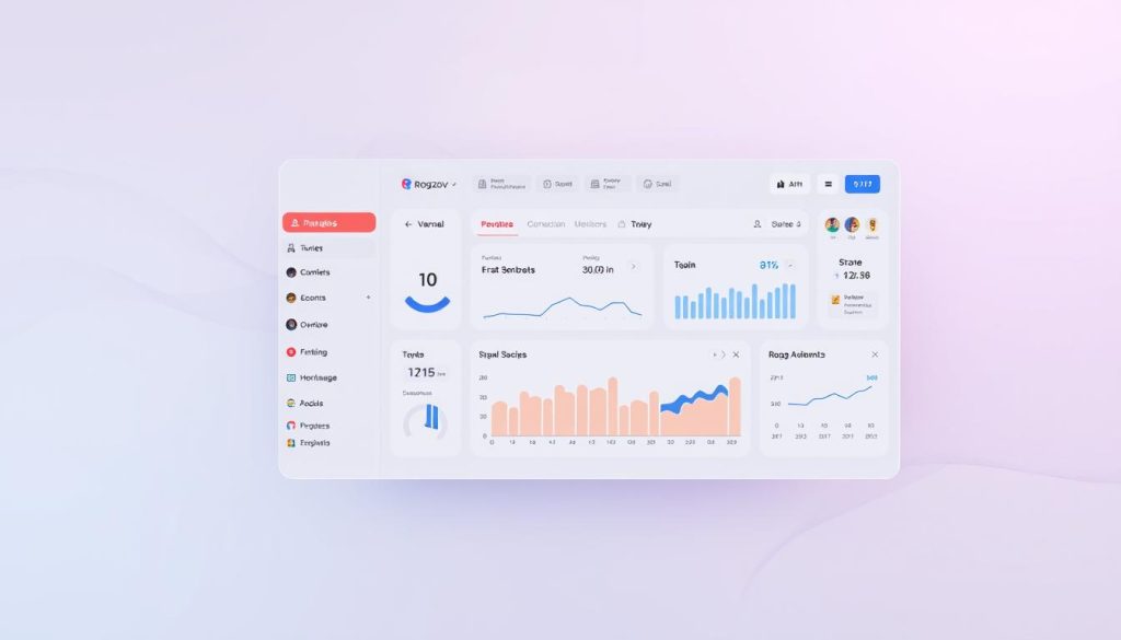 A visually engaging user interface for the Rogzov platform, featuring a clean, intuitive layout with crisp iconography and bold color accents. The foreground showcases a set of sleek, minimalist controls and dashboard elements, allowing users to navigate the system with ease. The middle ground presents a responsive, interactive visualization of key Rogzov metrics and analytics, rendered in a modern, data-driven style. The background subtly incorporates Rogzov's brand identity, with soft, textured gradients and subtle patterns creating a sense of depth and sophistication. The overall composition conveys a sense of efficiency, clarity, and user-centric design, reflecting the advantages that Rogzov users have highlighted. A visually engaging user interface for the Rogzov platform, featuring a clean, intuitive layout with crisp iconography and bold color accents. The foreground showcases a set of sleek, minimalist controls and dashboard elements, allowing users to navigate the system with ease. The middle ground presents a responsive, interactive visualization of key Rogzov metrics and analytics, rendered in a modern, data-driven style. The background subtly incorporates Rogzov's brand identity, with soft, textured gradients and subtle patterns creating a sense of depth and sophistication. The overall composition conveys a sense of efficiency, clarity, and user-centric design, reflecting the advantages that Rogzov users have highlighted.