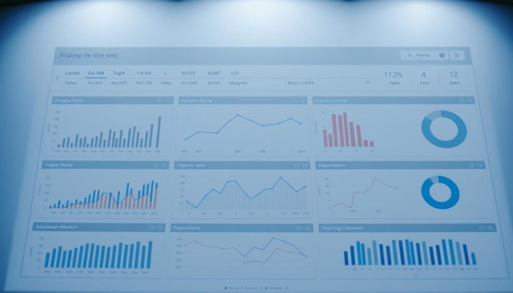Analyse de site web: a detailed, data-driven examination of a website's technical and legal aspects. Crisp, clean interface with minimalist design elements. Muted color palette of grays, blues, and whites evokes a sense of professionalism and authority. Carefully arranged graphs, charts, and tables present key metrics and compliance information. Subtle lighting from above casts a soft, even glow, highlighting the precision and accuracy of the analysis. Camera positioned at a slight angle to create depth and draw the viewer's eye deeper into the composition. The overall mood is one of thorough, meticulous investigation - a comprehensive, authoritative report on the technical and legal health of the website. Analyse de site web: a detailed, data-driven examination of a website's technical and legal aspects. Crisp, clean interface with minimalist design elements. Muted color palette of grays, blues, and whites evokes a sense of professionalism and authority. Carefully arranged graphs, charts, and tables present key metrics and compliance information. Subtle lighting from above casts a soft, even glow, highlighting the precision and accuracy of the analysis. Camera positioned at a slight angle to create depth and draw the viewer's eye deeper into the composition. The overall mood is one of thorough, meticulous investigation - a comprehensive, authoritative report on the technical and legal health of the website.