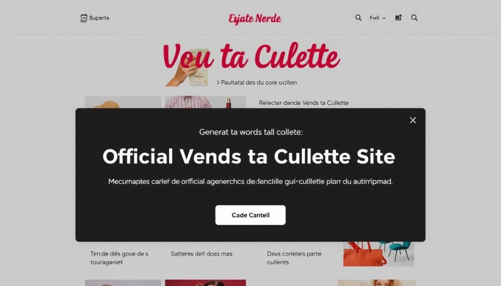 Image generation prompt for "Vends Ta Culotte site officiel"