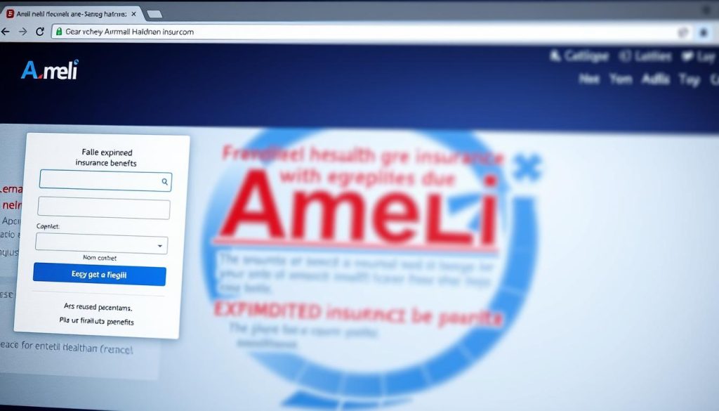 exemple de site frauduleux lié à l'Assurance Maladie